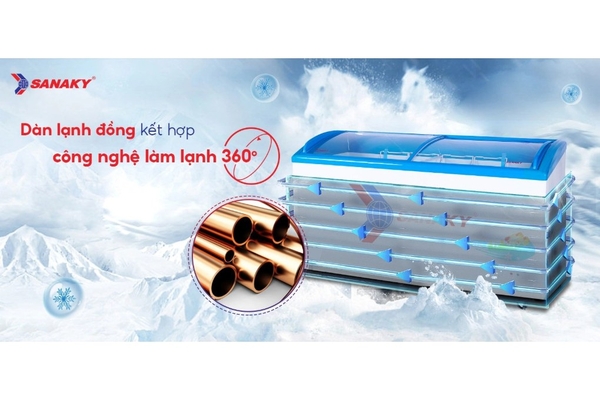 Tủ đông kính lùa Sanaky 437 lít VH-6899K