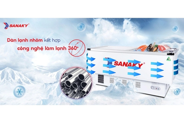 Tủ đông kính lùa Sanaky 516 lít VH-999K