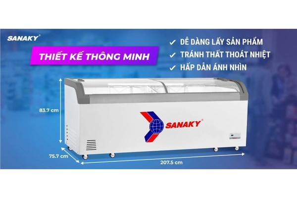Tủ đông kính lùa Sanaky 750 lít VH-1008KA