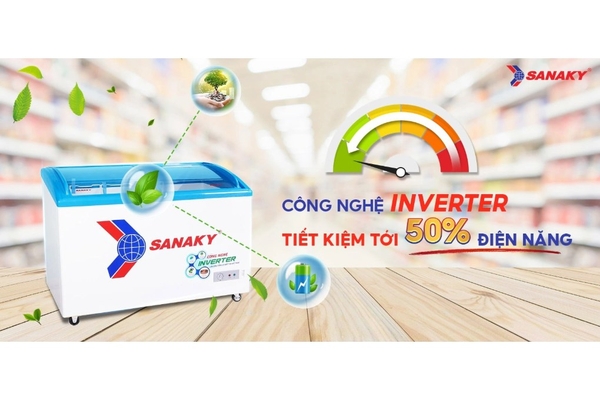 Tủ đông kính lùa Sanaky Inverter 324 lít VH-4899K3