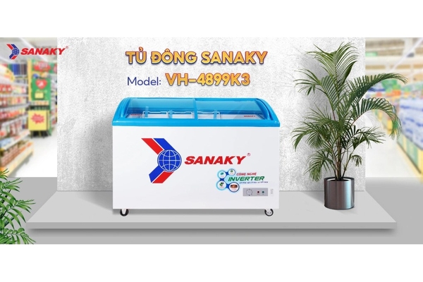 Tủ đông kính lùa Sanaky Inverter 324 lít VH-4899K3