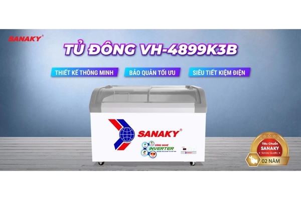 Tủ đông kính lùa Sanaky Inverter 350 lít VH-4899K3B