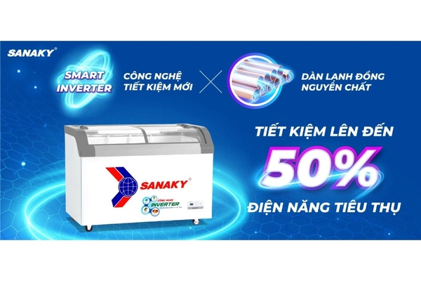 Tủ đông kính lùa Sanaky Inverter 350 lít VH-4899K3B