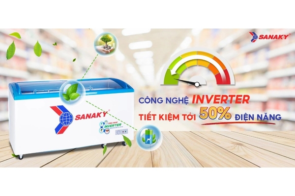 Tủ đông kính lùa Sanaky Inverter 437 lít VH-6899K3