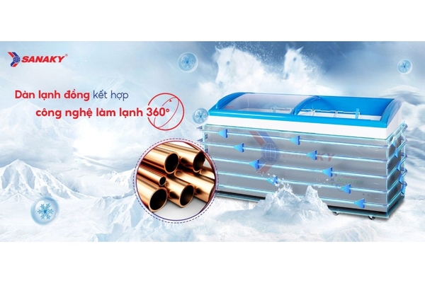 Tủ đông kính lùa Sanaky Inverter 437 lít VH-6899K3