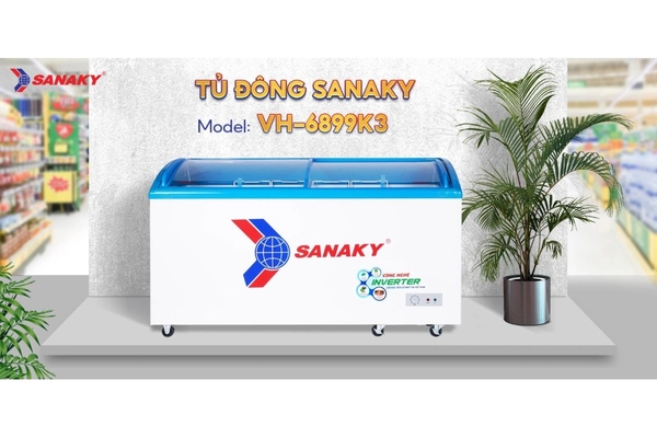 Tủ đông kính lùa Sanaky Inverter 437 lít VH-6899K3