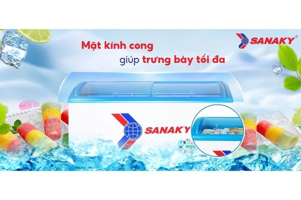 Tủ đông kính lùa Sanaky Inverter 437 lít VH-6899K3
