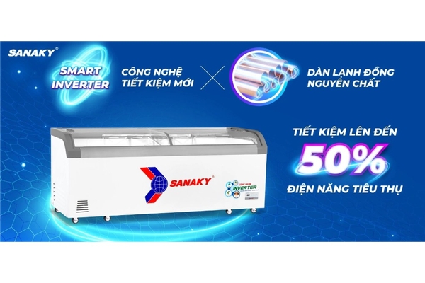 Tủ đông kính lùa Sanaky Inverter 750 lít VH-1099K3A