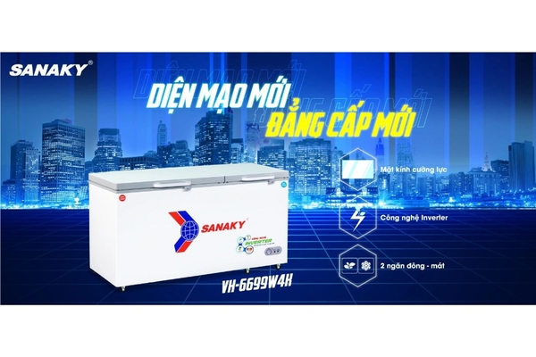 Tủ đông Sanaky Inverter 485 lít VH-6699W4K