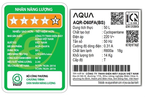 Tủ lạnh mini Aqua 50 lít AQR-D60FA(BS) - ảnh 4