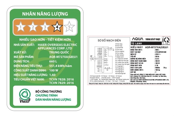 Tủ lạnh 4 cửa Aqua Inverter 660 lít AQR-M727XA(GB)U1 - ảnh 7