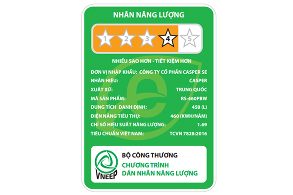 Tủ lạnh Casper Inverter 458 lít RS-460PBW - ảnh 3