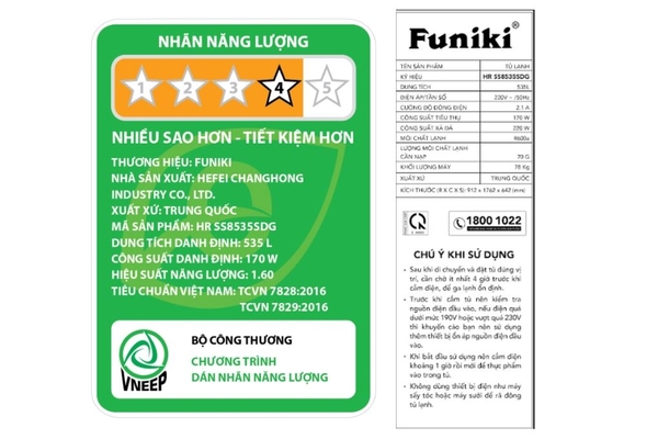 Tủ Lạnh Funiki Inverter 535 Lít Side By Side HR-SS8535SDG