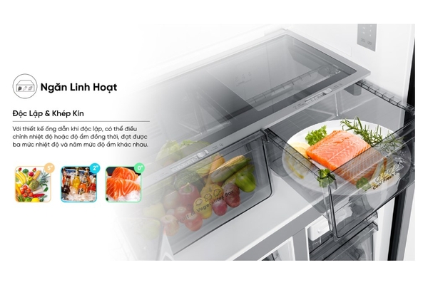 Tủ lạnh Hisense Inverter 427 lít Multi Door RQ559N4EBND Mới 2026