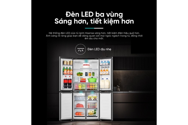 Tủ lạnh Hisense Inverter 488 lít Multi Door RQ470P5GW