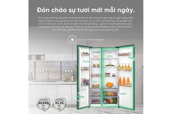 Tủ lạnh Hisense Inverter 544 lít Side By Side RS708N4EBN Mới 2026