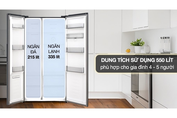 Tủ lạnh Hisense Inverter 550 lít Side By Side RS708N4EBND
