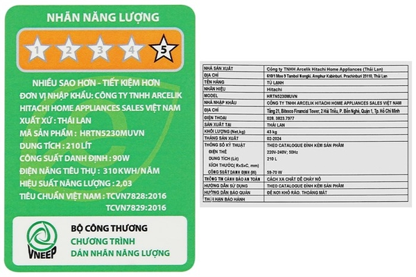 Tủ lạnh Hitachi Inverter 210 lít HRTN5230MUVN - ảnh 13