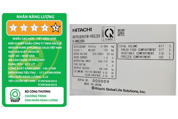 Tủ lạnh Hitachi Inverter 617 lít Multi Door R-HW620RV XK - ảnh 3