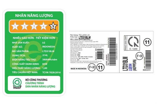 Tủ lạnh LG Inverter 314 lít LTD31BLM