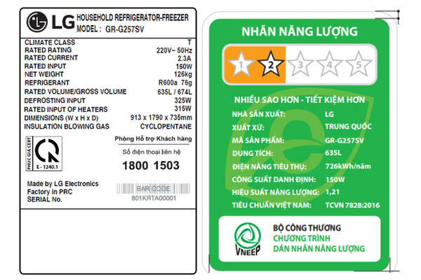 Tủ lạnh LG Inverter 635 lít Side By Side InstaView GR-G257SV - ảnh 3