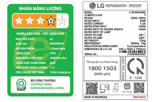 Tủ lạnh LG Inverter 459 lít LTD46SVMA - ảnh 9
