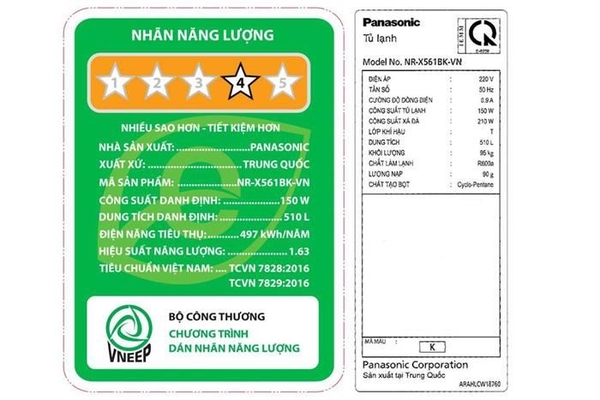 Tủ lạnh Panasonic 4 cánh Inverter 510 lít NR-X561BK-VN - ảnh 5