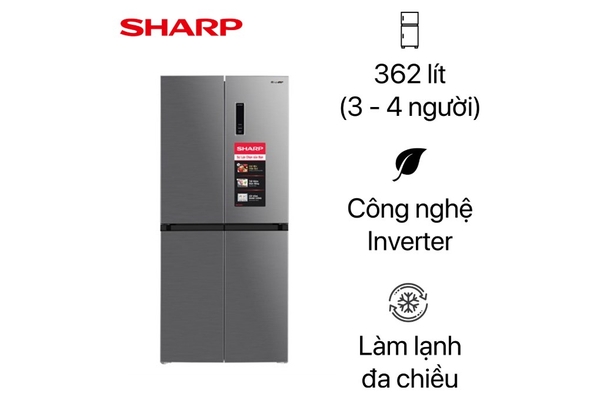 Tủ lạnh Sharp Inverter 362 lít Multi Door SJ-FX420V-SL