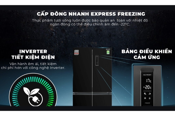 Tủ lạnh Sharp Inverter 362 lít Multi Door SJ-FX420V-SL