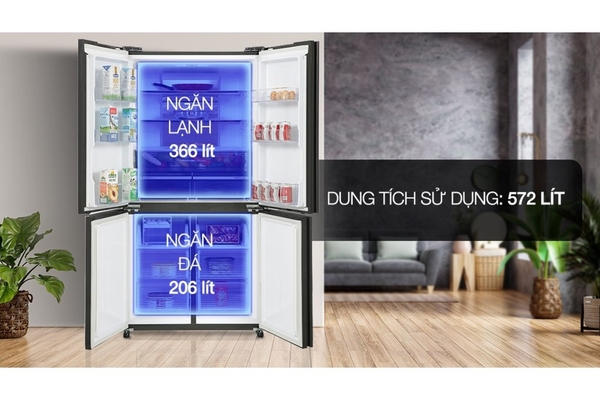 Tủ lạnh Sharp Inverter 572 lít Multi Door SJ-FXP640VG-BK Hàng Thái Lan