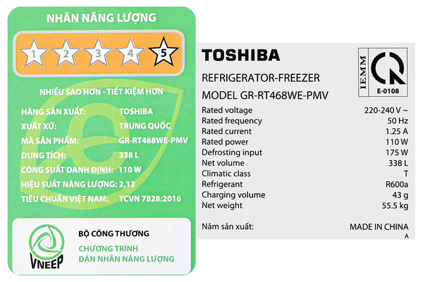Tủ lạnh Toshiba Inverter 338 lít GR-RT468WE-PMV(58)-MM - ảnh 12