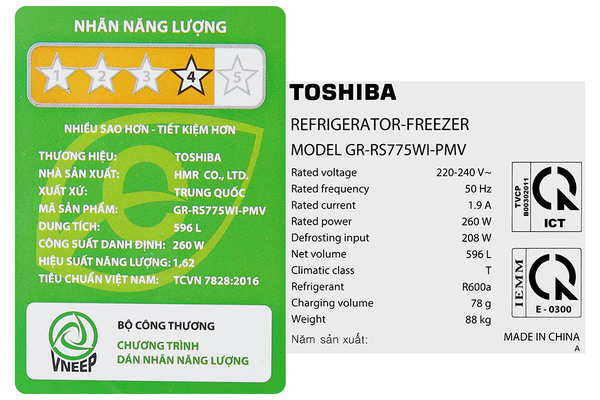 Tủ lạnh Toshiba Inverter 596 lít Side By Side GR-RS775WI-PMV(06)-MG - ảnh 14