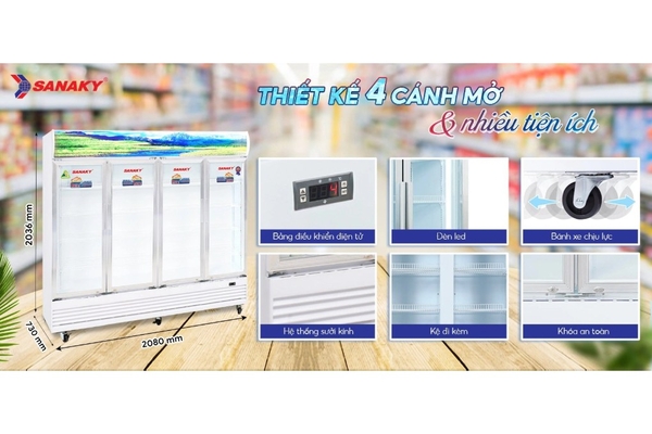 Tủ mát Sanaky 2000 lít VH-2209HP