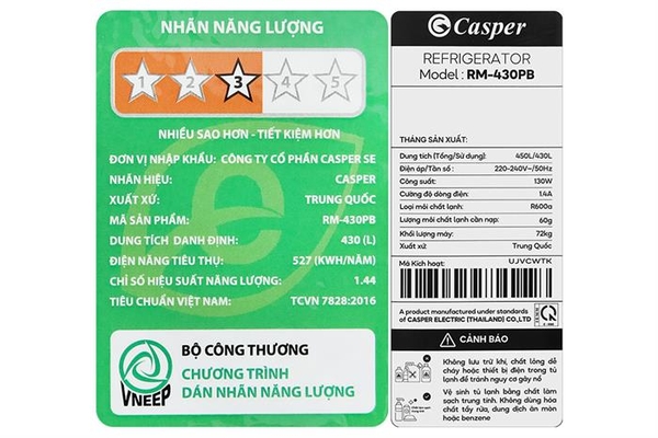 Tủ lạnh Casper Inverter 4 cánh 430 lít RM-430PB - ảnh 17