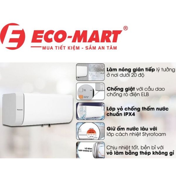 5 Lý do nên mua bình nóng lạnh gián tiếp Panasonic DH-30HBMVW