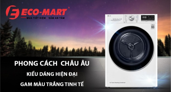 Vì sao Máy sấy LG bơm nhiệt 9 kg DVHP09W được nhiều người lựa chọn
