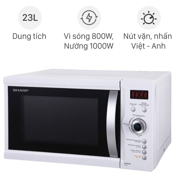 Đánh giá chi tiết lò vi sóng Sharp R-G371VN-W