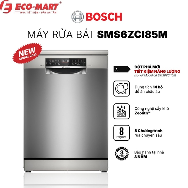 Hướng dẫn sử dụng máy rửa bát Bosch SMS6ZCI85M cho người mới bắt đầu