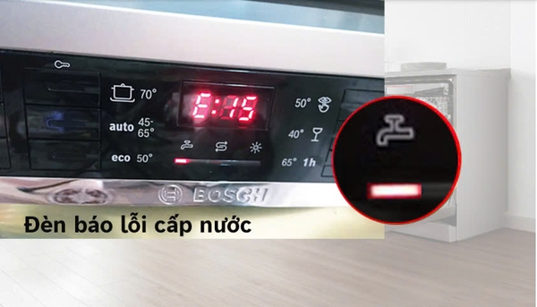 Các loại đèn báo trên máy rửa bát Bosch