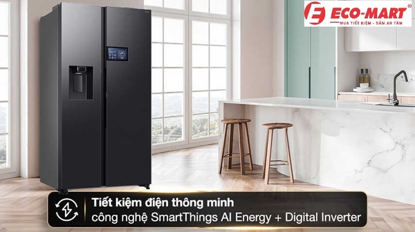 Mở cửa chỉ với 1 chạm - Tủ lạnh Samsung 615 lít RS90F65D2FSV cực Sịn 2025