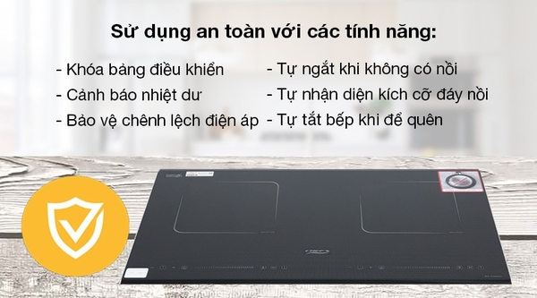 An tâm nấu nướng với những tính năng an toàn trên bếp từ đôi Chef's EH-DIH320