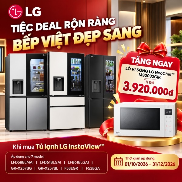 Mua Tủ Lạnh LG InstaView Tặng Lò Vi Sóng LG NeoChef Trị Giá 3.920.000đ