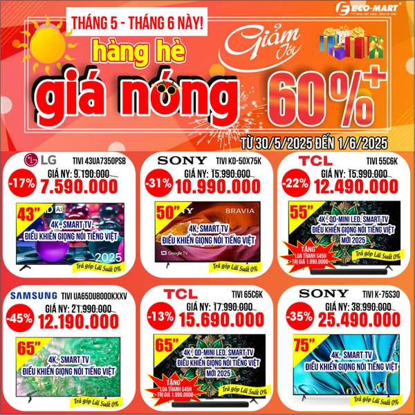 ECO-MART KHUYẾN MẠI HÀNG HÈ Ưu đãi giảm giá lên tới 60% từ 30.5.2025 đến 01.06.2025