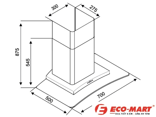 Máy hút mùi Kocher K-8970 kính cong kích thước 70cm: Đánh giá chi tiết