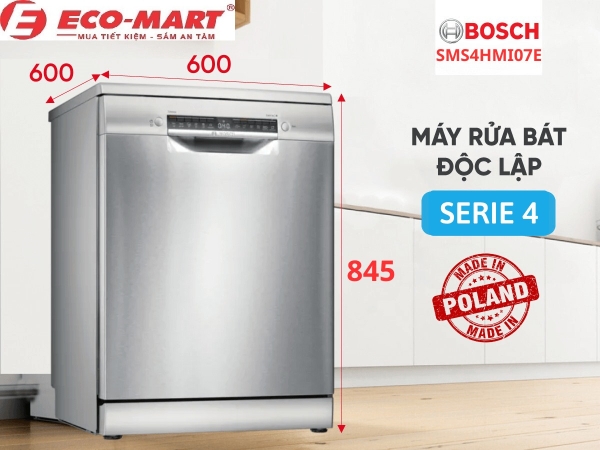 Phân tích chi tiết chương trình Rửa yên tĩnh (Silence) 50°C của máy rửa bát Bosch SMS4HMI07E