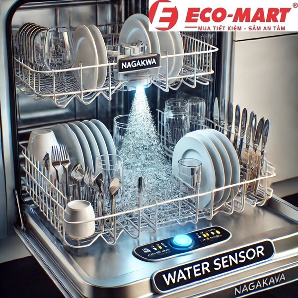 Phân Tích Chi Tiết Công Nghệ Rửa Water Sensor Của Máy Rửa Bát Nagakawa NAG3601M15