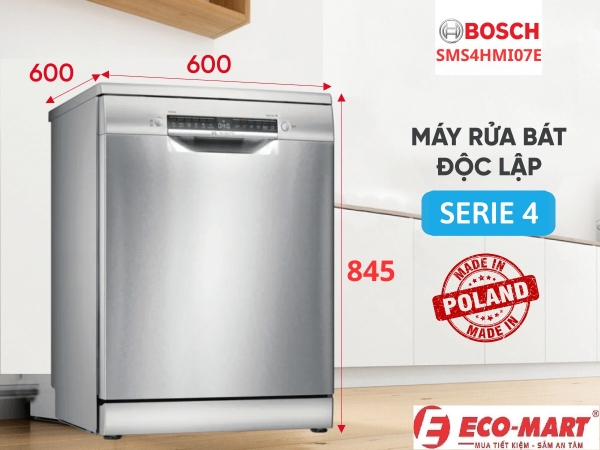 7 Lý Do Nên Mua Máy Rửa Bát Bosch SMS4HMI07E seri 4 - 14 bộ độc lập