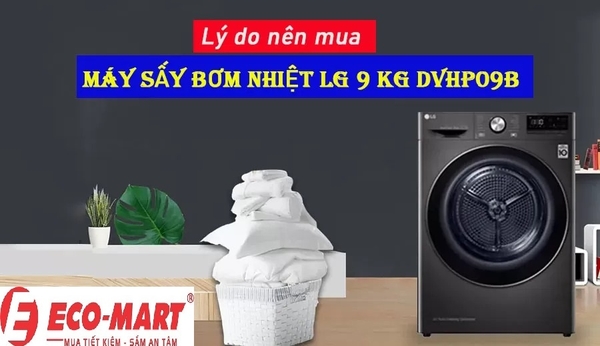 Vì sao nên mua máy Sấy Bơm Nhiệt LG 9 Kg DVHP09B