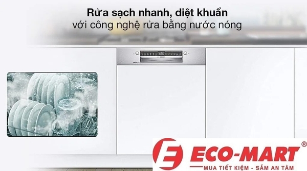 Khả Năng Diệt Khuẩn Và Vệ Sinh An Toàn Của Máy Rửa Bát Bán Âm Bosch SMI6ZCS16E