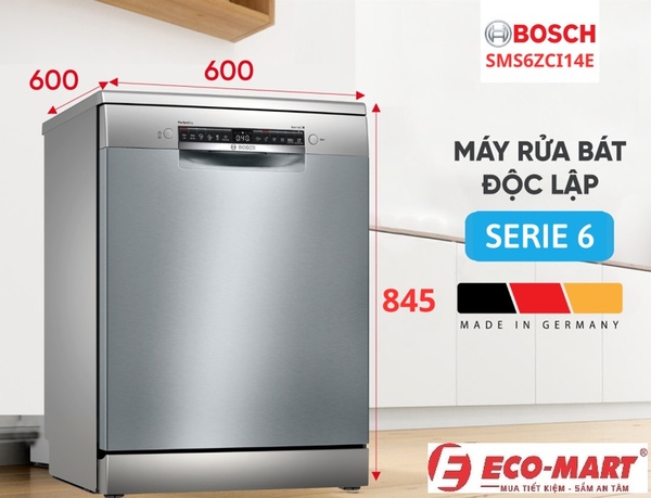Đánh giá chi tiết máy rửa bát Bosch SMS6ZCI14E dòng 14 bộ độc lập - sấy Zeolith